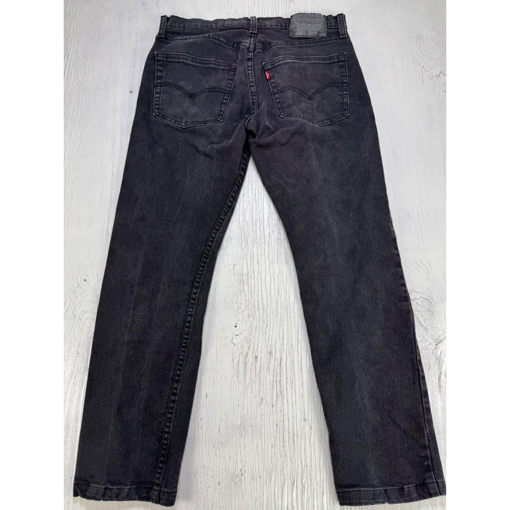Levis 502 Regular Taper Jeans Mens 30x30 Black Denim Pants 29507-0001 - Picture 3 of 9